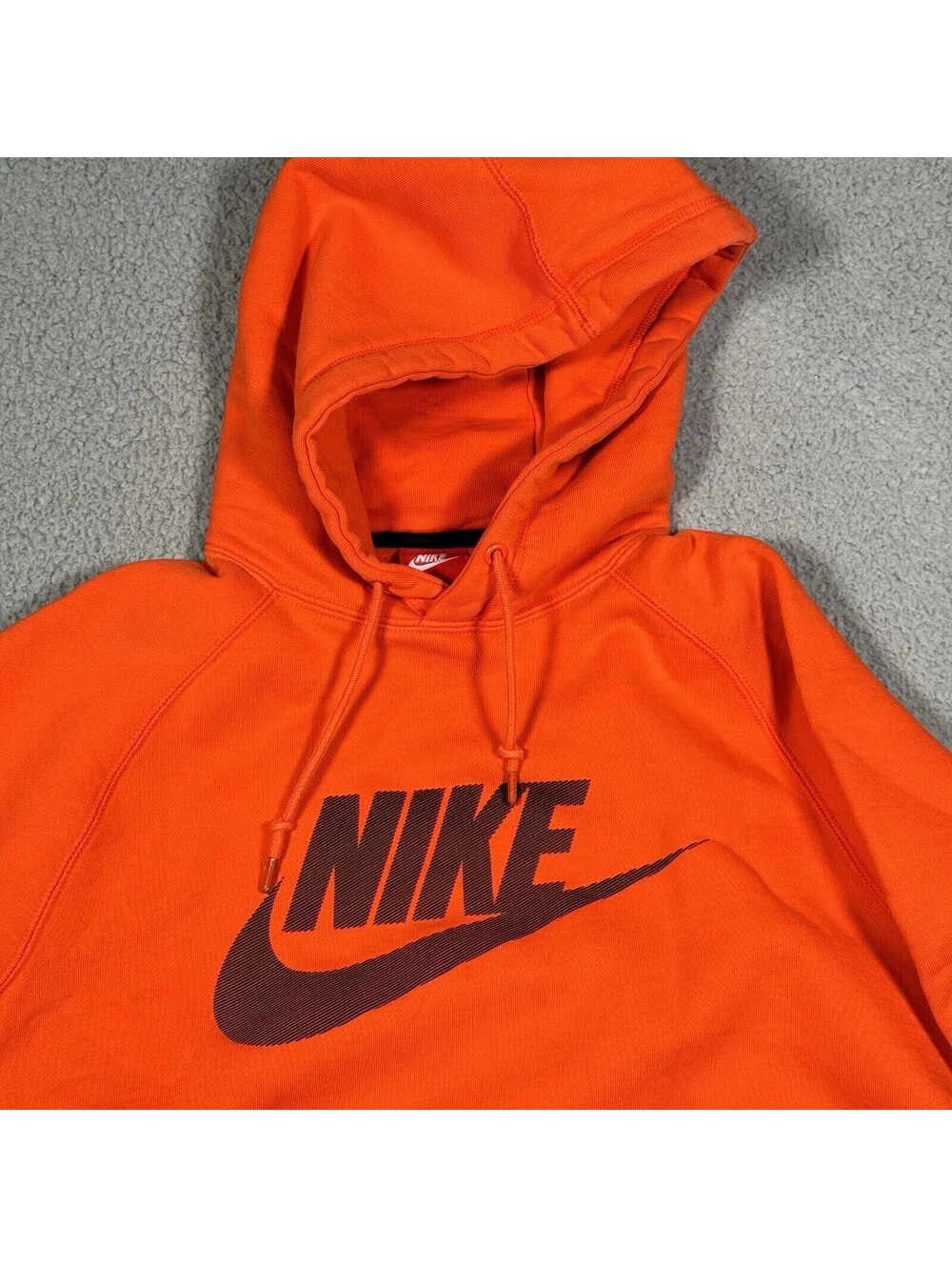 Nike Medium Center Swoosh Orange Hoodie Re Tag Sweatshirt Pullover Y2K - Picture 2 of 7